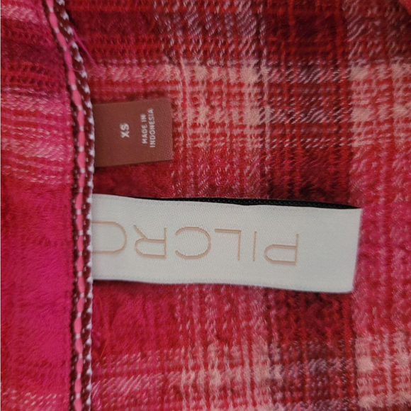 Women's Pilcro Pink Plaid Flannel Shirt Size XS - Picture 6 of 8